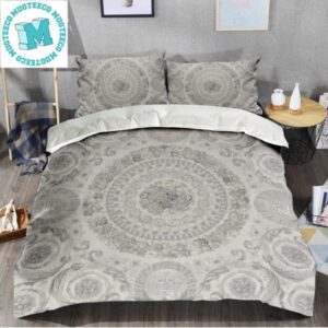 Versace Heritage Print In Orange Luxury Banckground Most Comfortable Bedding Set