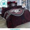 Versace Medusa Head Logo White And Circle Greca Border Bedding Set King Size