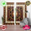Versace Signature Greca And Baroque Patterns In Green Background Window Curtain Versace Signature Greca And Baroque Patterns In Green Background Window Curtain