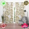 Versace Signature Monogram Golden Chain Pattern In Dark Blue Theme Window Curtain