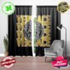 Versace Signature Yellow Baroque Pattern In Black Background Window Curtain Versace Signature Yellow Baroque Pattern In Black Background Window Curtain