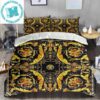 Versace Seven Color Medusa Head Logo And Circle Greca Border Bedding Set King Size Versace Seven Color Medusa Head Logo And Circle Greca Border Bedding Set King Size