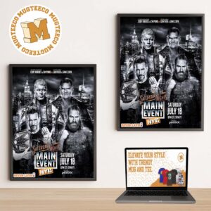 WWE Saturday Night’s Main Event 2026 Cody Rhodes And Cm Punk Vs Gunther And Sami Zayn Match Card Home Decor Poster Canvas