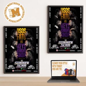 WWE SummerSlam Minnesota 2026 Usos Fatu Vs Keys Knight Sikoa 6 Man Tag Team Match Card Home Decor Poster Canvas