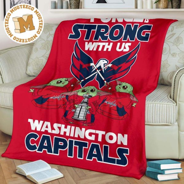 Washington Capitals Baby Yoda Fleece Blanket The Force Strong Washington Capitals Baby Yoda Fleece Blanket The Force Strong