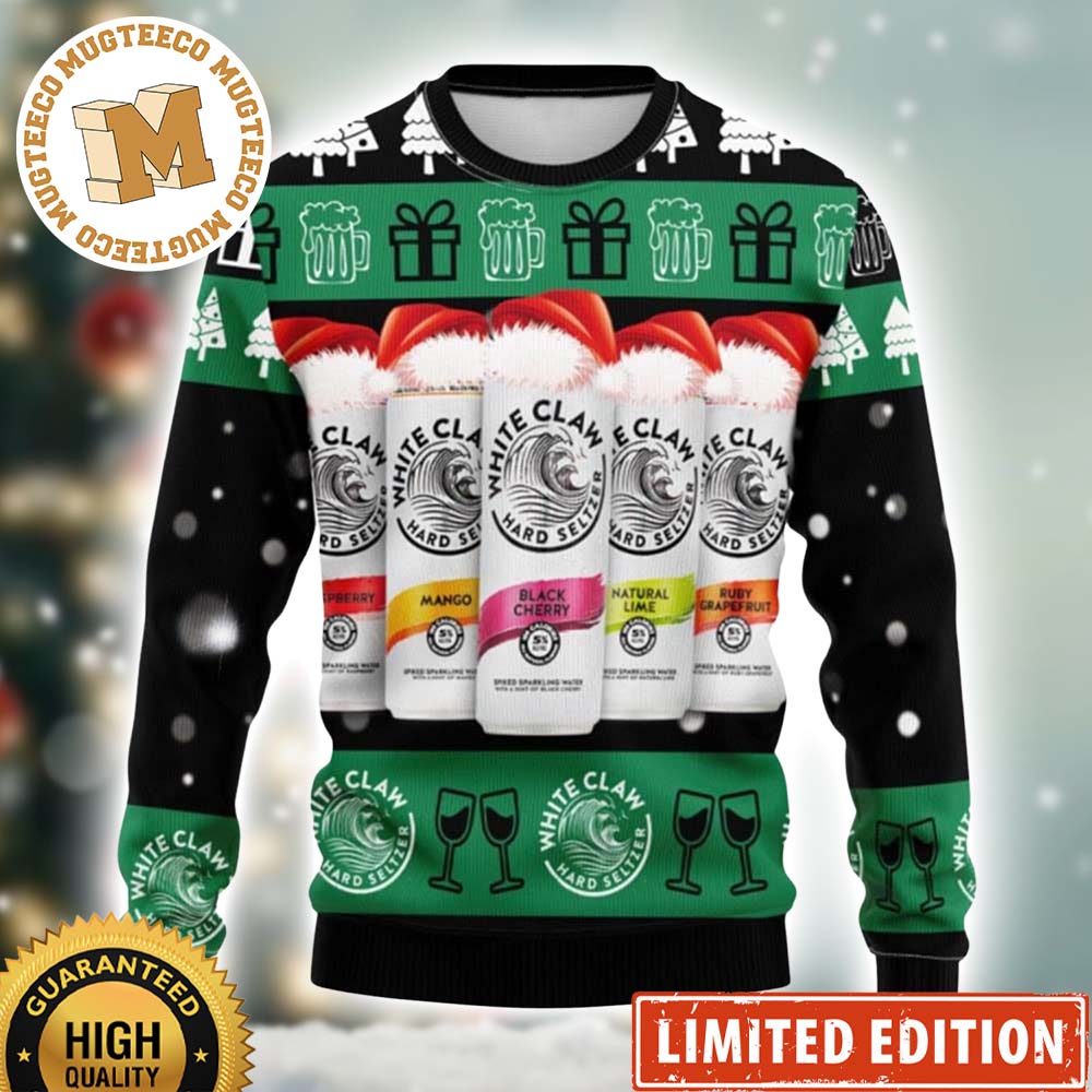 White Claw Christmas Beer Santa Hat Xmas Gift 2023 Ugly Christmas Sweater White Claw Christmas Beer Santa Hat Xmas Gift 2023 Ugly Christmas Sweater