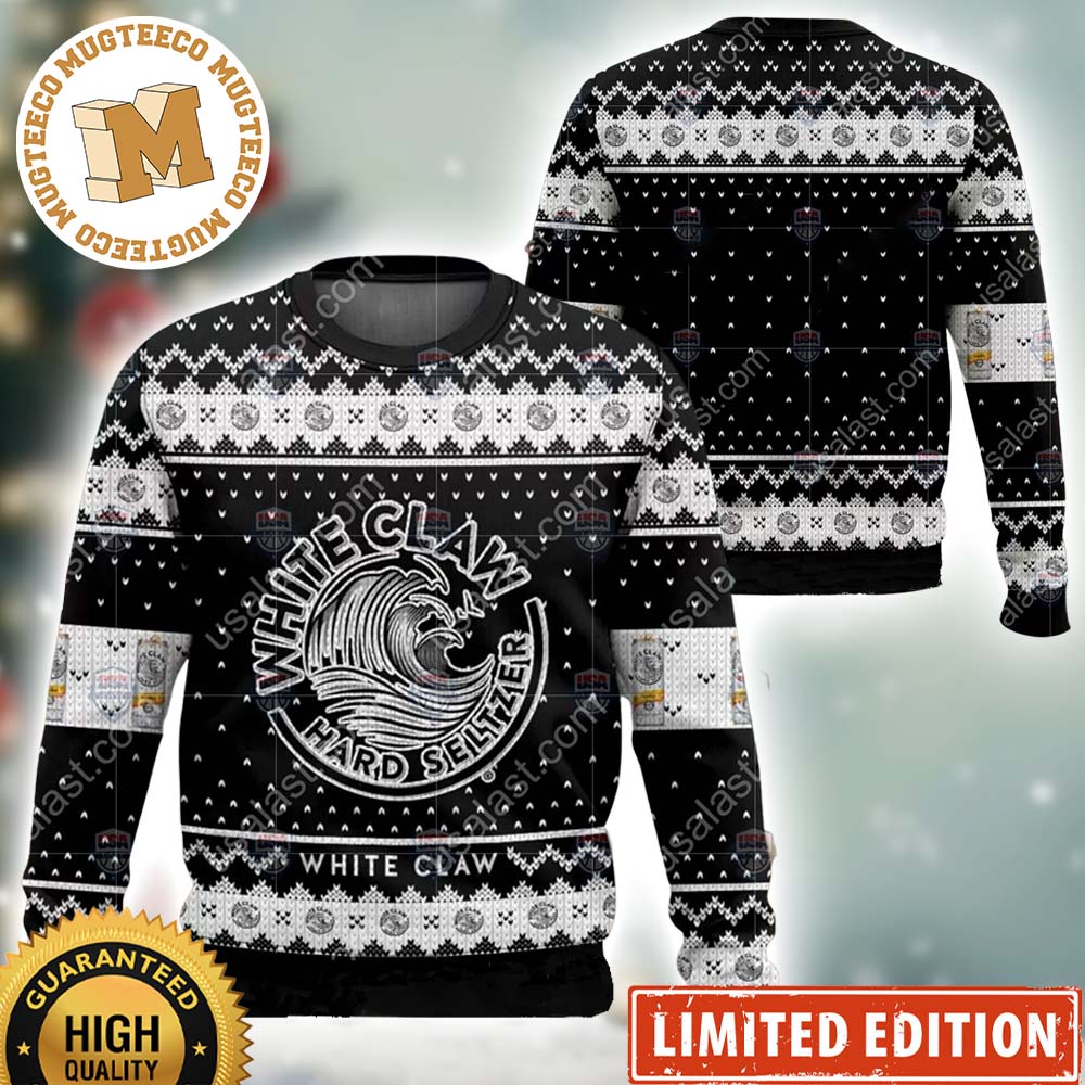 White Claw Hard Seltzer Black Version Xmas 2023 Holiday Gift Ugly Christmas Sweater White Claw Hard Seltzer Black Version Xmas 2023 Holiday Gift Ugly Christmas Sweater