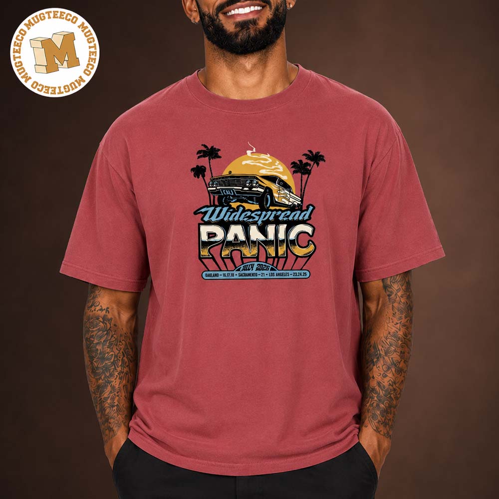 Widespread Panic Event Tee California Tour 2026 Vintage Sunset Red Unisex T-Shirt Widespread Panic Event Tee California Tour 2026 Vintage Sunset Red Unisex T-Shirt