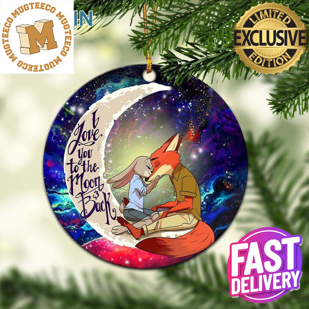 Zootopia Fox Couple Love You To The Moon And Back Galaxy Personalized Christmas Decorations Ornament 2023 Zootopia Fox Couple Love You To The Moon And Back Galaxy Personalized Christmas Decorations Ornament 2023