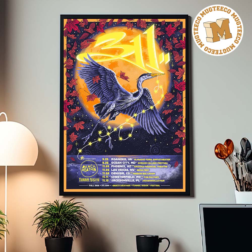311 Band Beach Weather Tunnel Vision Festival Fall Tour 2026 Homde Decor Poster Canvas 311 Band Beach Weather Tunnel Vision Festival Fall Tour 2026 Homde Decor Poster Canvas