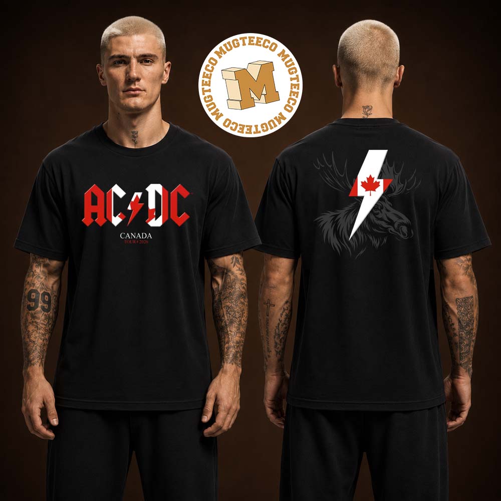 ACDC Canada Moose PWR UP Tour 2026 Two Sided Unisex T Shirt ACDC Canada Moose PWR UP Tour 2026 Two Sided Unisex T Shirt