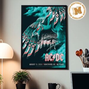 ACDC Vancouver BC 2026 Event Poster At Bc Place On August 13 2026 Homde Decor Poster Canvas