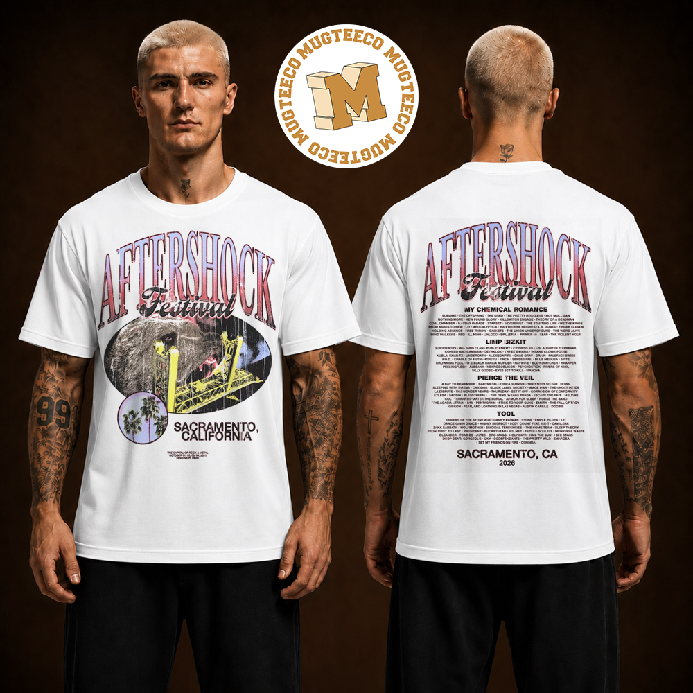 Aftershock Festival Sacramento California 2026 Two Sided Unisex T Shirt Aftershock Festival Sacramento California 2026 Two Sided Unisex T Shirt