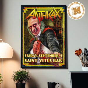 Anthrax Brooklyn NY 2026 Event Poster At Saint Vitus Bar On September 4 2026 Home Decor Poster Cavnas