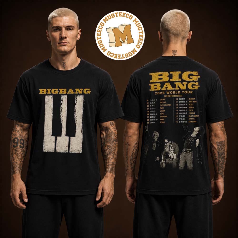 Big Bang 20th Anniversary 2026 World Tour Two Sided Unisex T Shirt Big Bang 20th Anniversary 2026 World Tour Two Sided Unisex T Shirt