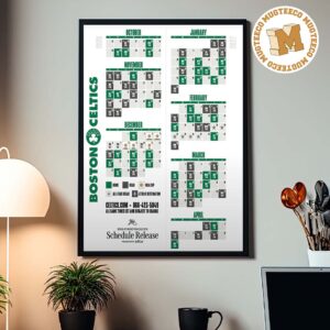 Boston Celtics NBA 2026 2027 Schedule Release Home Decor Poster Canvas