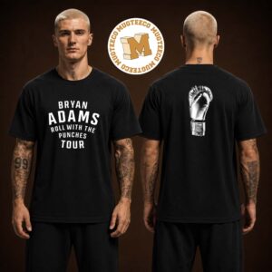 Bryan Adams Roll With The Punches Tour 2026 Two Sided Unisex Black T Shirt