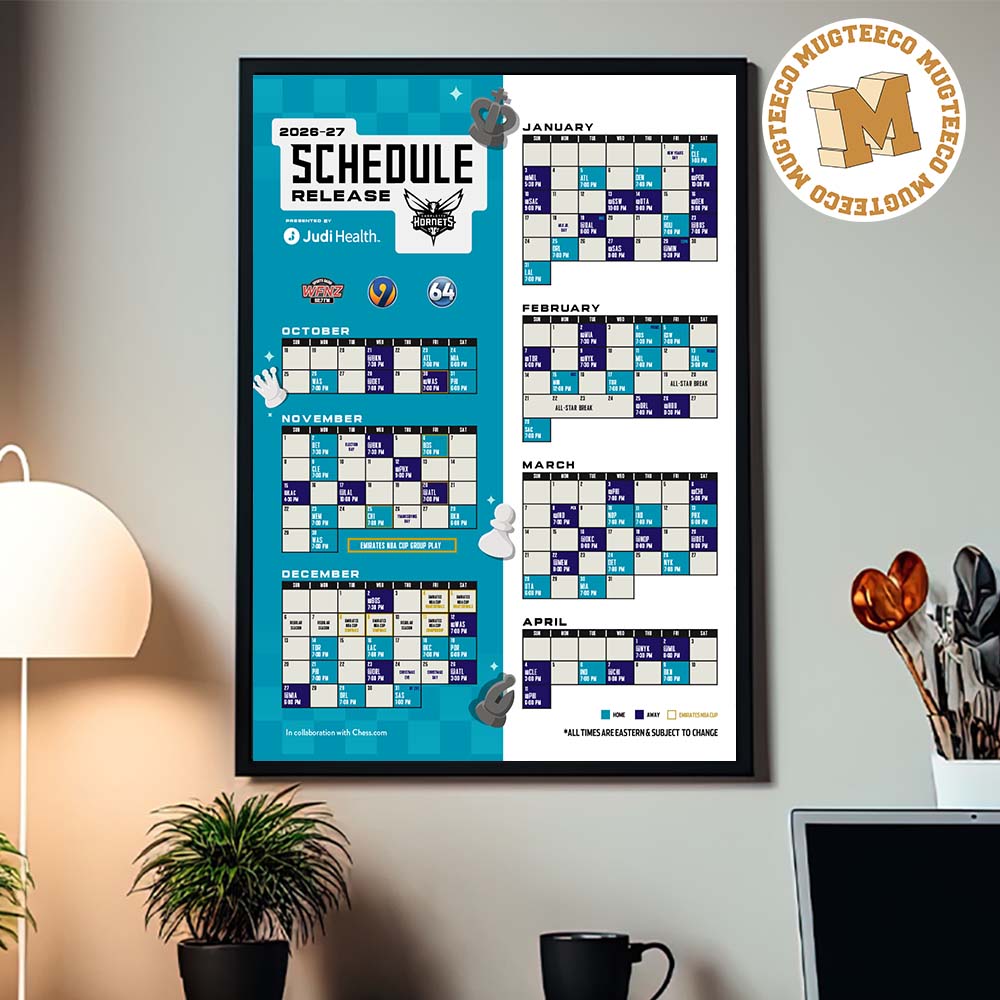 Charlotte Hornets NBA 2026 2027 Schedule Release Home Decor Poster Canvas Charlotte Hornets NBA 2026 2027 Schedule Release Home Decor Poster Canvas