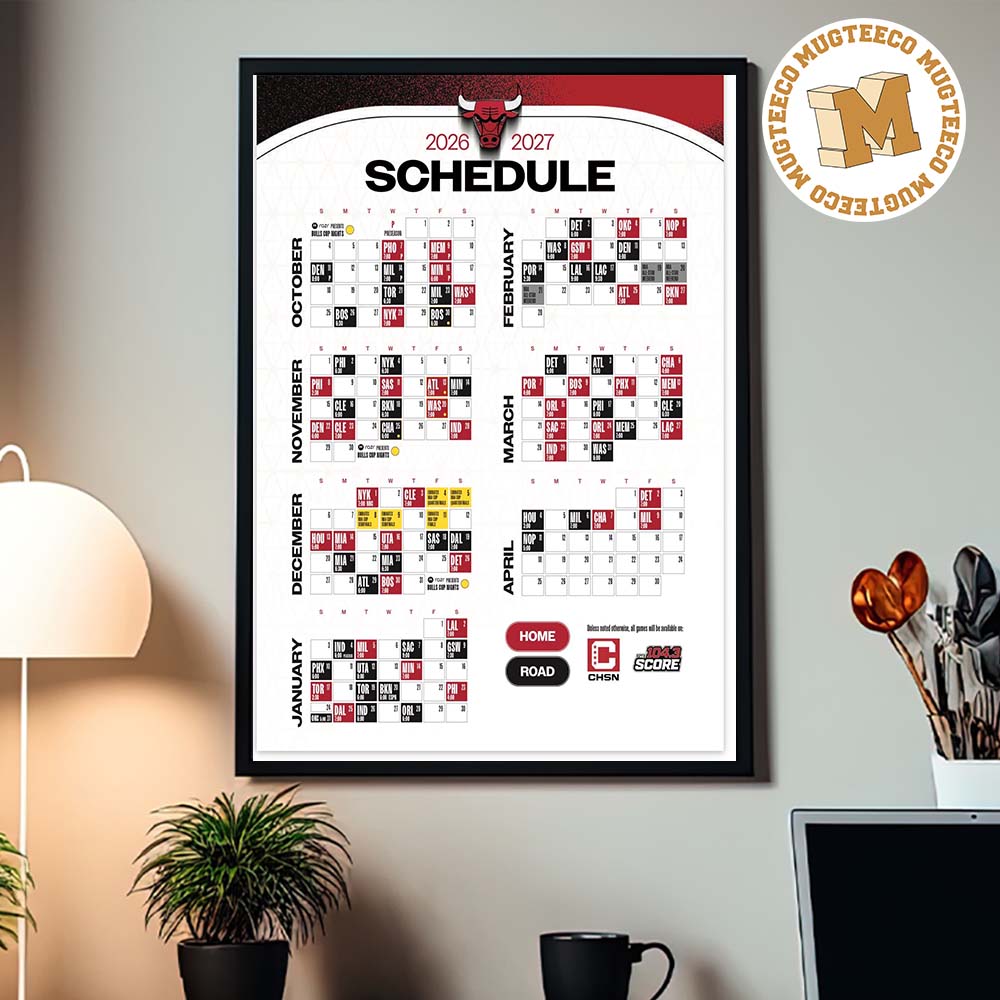 Chicago Bulls NBA 2026 2027 Schedule Home Decor Poster Canvas Chicago Bulls NBA 2026 2027 Schedule Home Decor Poster Canvas