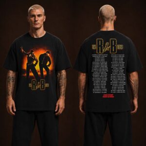 Chris Brown And Usher Raymond The R&B Tour 2026 Two-Sided Black T-Shirt