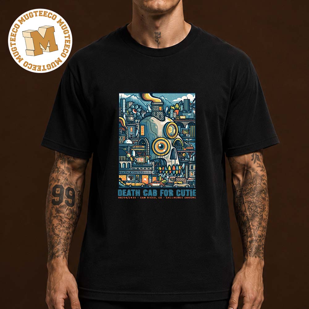 Death Cab For Cutie San Diego CA 2026 Event Poster At Gallagher Square On August 4 2026 Unisex T Shirt Death Cab For Cutie San Diego CA 2026 Event Poster At Gallagher Square On August 4 2026 Unisex T Shirt