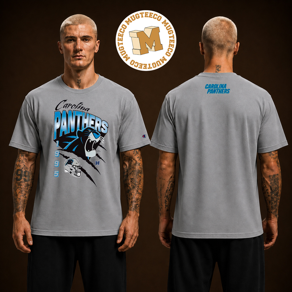 Disney x Champion NFL Bagheera Carolina Panthers Two Sided Unisex T Shirt Disney x Champion NFL Bagheera Carolina Panthers Two Sided Unisex T Shirt