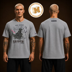Disney x Champion NFL Darth Vader Las Vegas Raiders Two Sided Unisex Gray T Shirt
