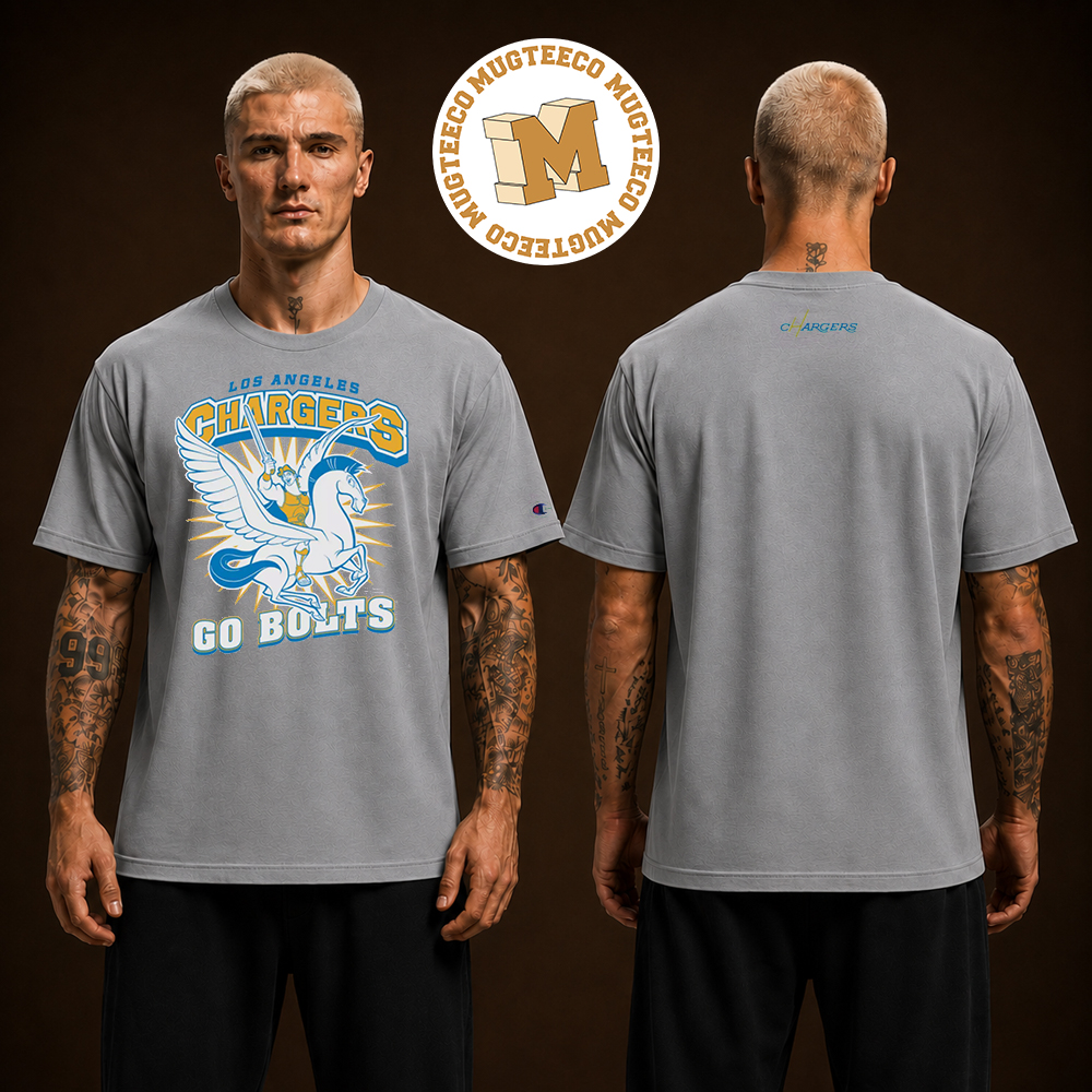 Disney x Champion NFL Hercules and Pegasus Los Angeles Chargers Two Sided Unisex T Shirt Disney x Champion NFL Hercules and Pegasus Los Angeles Chargers Two Sided Unisex T Shirt