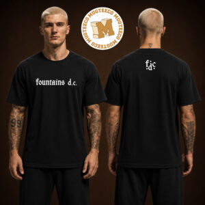 Fontaines DC Gothic Logo Two Sided Unisex Black T-Shirt
