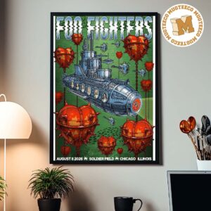 Foo Fighter Chicago IL 2026 Event Poster At Soldier Field On August 8 2026 Home Decor Poster Canvas