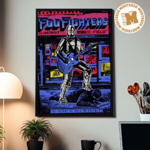 Foo Fighters Detroit Michigan 2026 Event Poster At  Ford Field On August 6 2026 Home Decor Poster Canvas