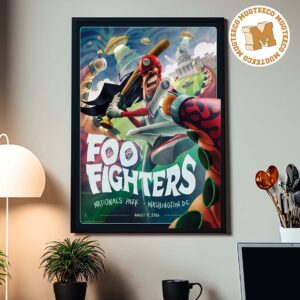 Foo Fighters Washington DC 2026 Event Poster At Nationals Park On August 17 2026 Home Decor Poster Canvas
