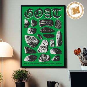 GOAT Band Dublin 2026 Event Poster At Button Factory On August 27 And 28 2026 Home Decor Poster Canvas