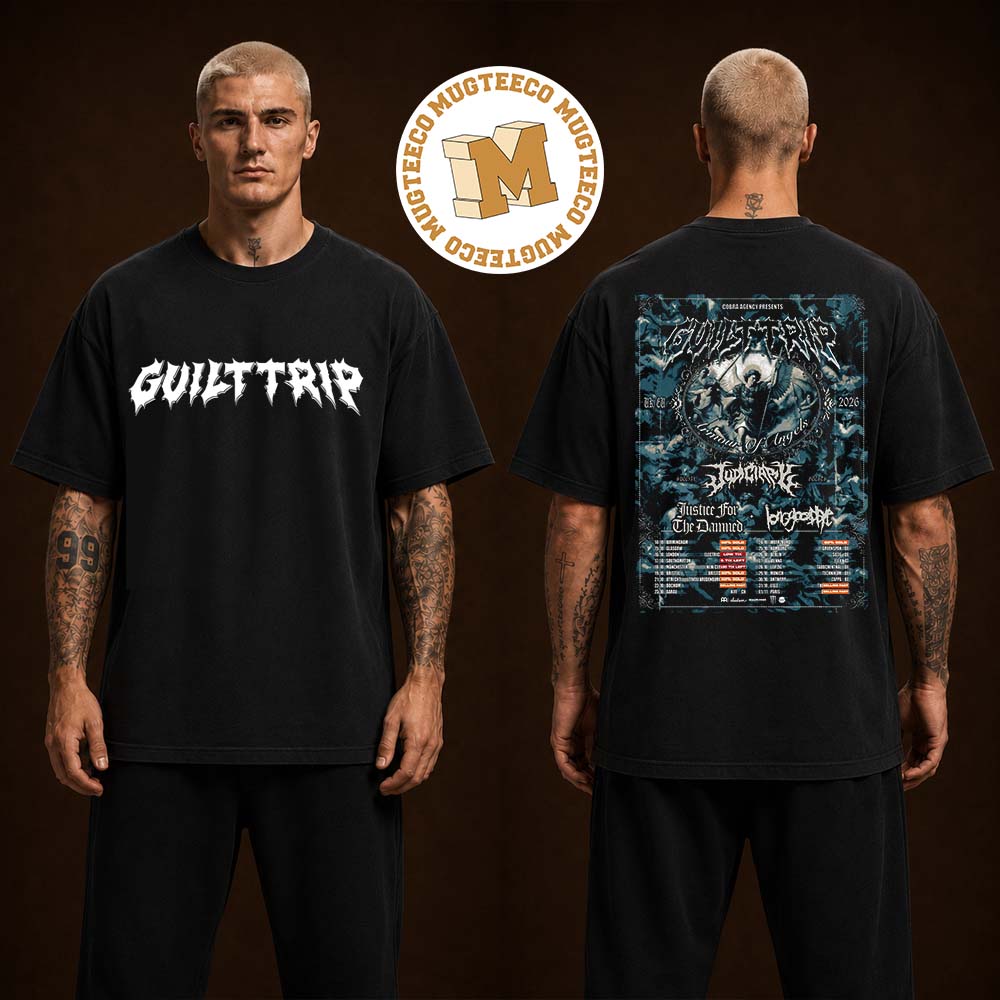 Guilt Trip Armour Of Angels Tour UK EU 2026 Two Sided Unisex T Shirt Guilt Trip Armour Of Angels Tour UK EU 2026 Two Sided Unisex T Shirt