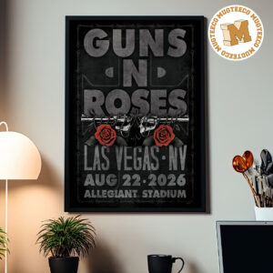 Gun N Roses Las Vegas NV 2026 Event Poster At Allegiant Stadium On August 22 2026 Home Decor Poster Canvas