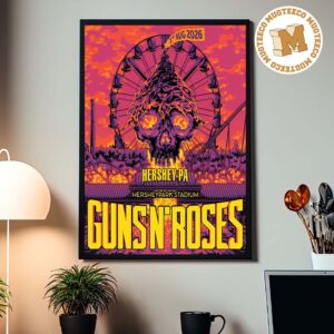 Guns N Roses Hershey PA 2026 Event Poster At Hershey Park Stadium On August 1 2026 Home Decor Poster Canvas