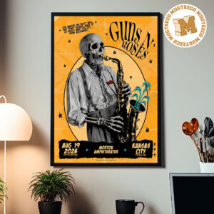 Guns N Roses Kansas City Missouri 2026 Event Poster At Morton Amphitheater On August 19 2026 Home Decor Poster Canvas