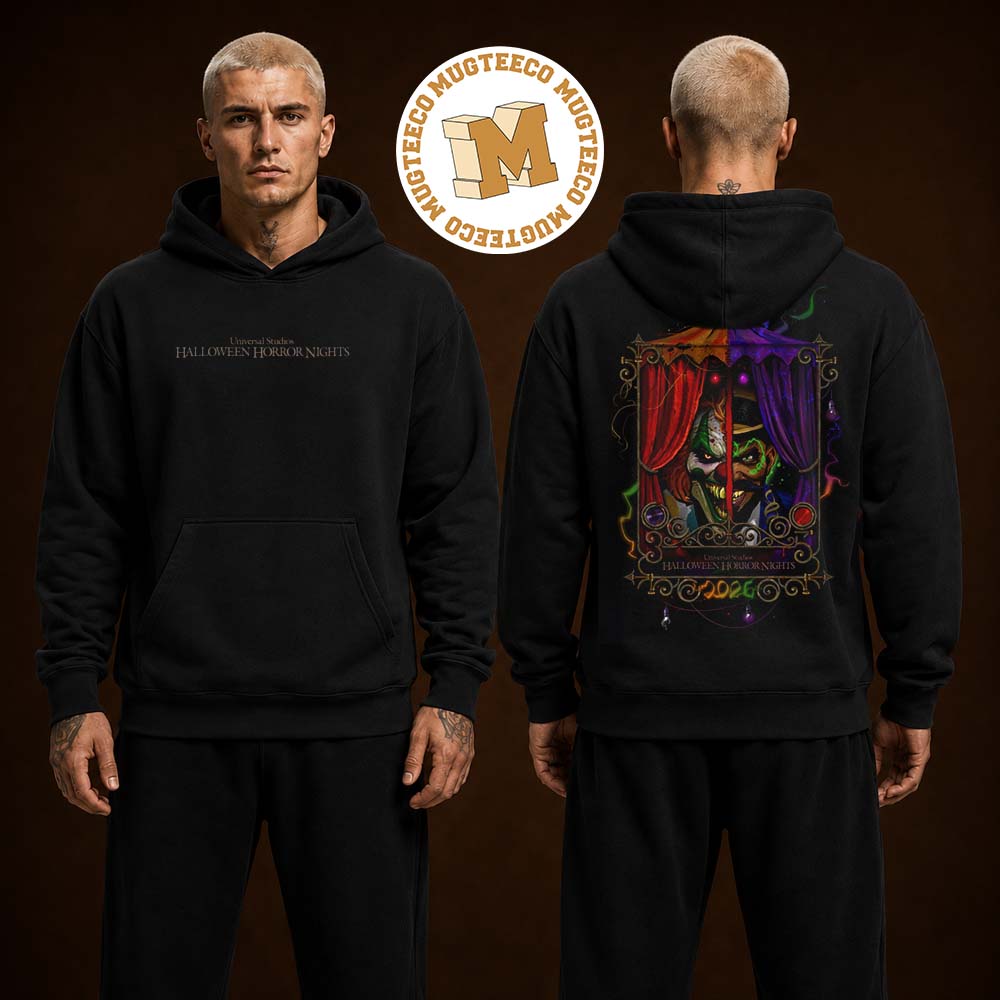Halloween Horror Nights 2026 Hoodie Featuring Jack the Clown and Dr Oddfellow Two Side Hoodie Shirt Halloween Horror Nights 2026 Hoodie Featuring Jack the Clown and Dr Oddfellow Two Side Hoodie Shirt