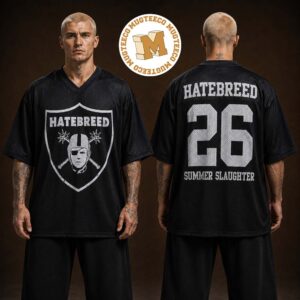 Hate Breed x Las Vegas Raiders Albuquerque NM  2026 Summer Slaughter Number 26 On August 20 2026 Two Sided Football Jersey Shirt