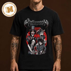 Hollywood Vampires Classic Members Skeleton Graphic Unisex Black T Shirt