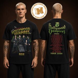 Hollywood Vampires Four Member Rise Tour 2026 Sided Unisex T Shirt