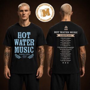 Hot Water Music Gainesville Florida Europe Tour 2026 Two Sided Unisex T Shirt