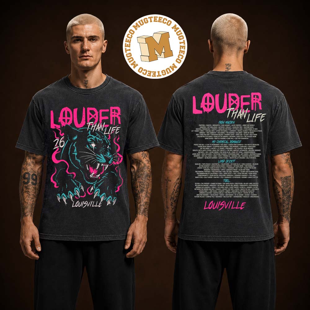 Louder Than Life 2026 Blue Panther Louisville Two Sided Unisex T Shirt Louder Than Life 2026 Blue Panther Louisville Two Sided Unisex T Shirt