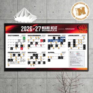 NBA Miami HEAT Full 2026 2027 Schedule Home Decor Poster Canvas