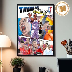 NBA Thunder Russell Westbrook Mister Triple Double Thank You For 18 Seasons Of So Much Excitement Home Decor Poster Canvas