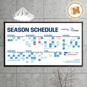 OKC Thunder NBA 2026 2027 Schedule Home Decor Poster Canvas