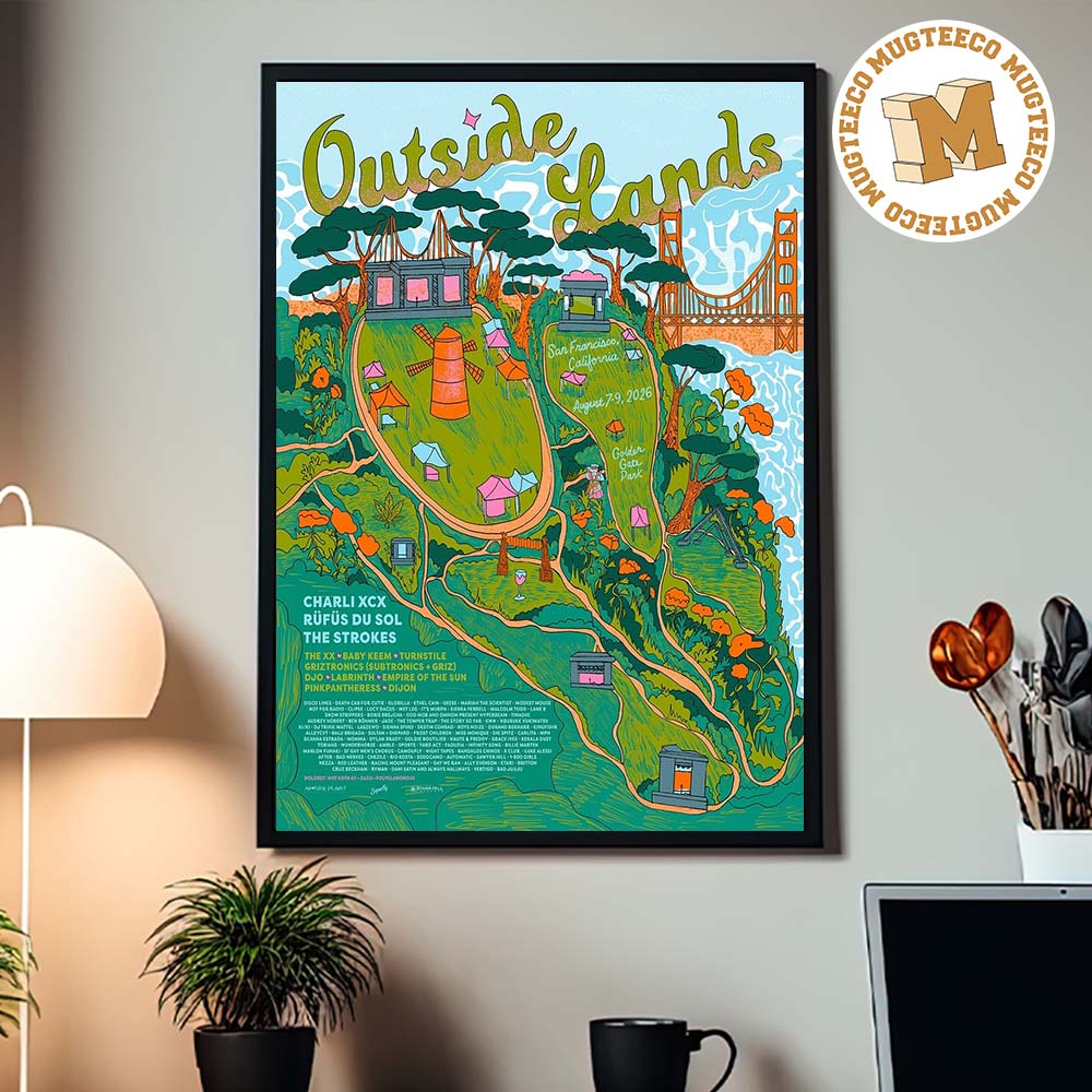 Outside Lands San Francisco 2026 Event Poster At Golden Gate Park Night 2 On August 8 2026 Home Decor Poster Canvas Outside Lands San Francisco 2026 Event Poster At Golden Gate Park Night 2 On August 8 2026 Home Decor Poster Canvas