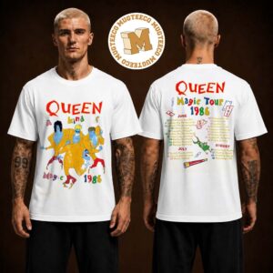 Queen Band A Kind Of Magic 1986 Tour Vintage Unisex White T Shirt