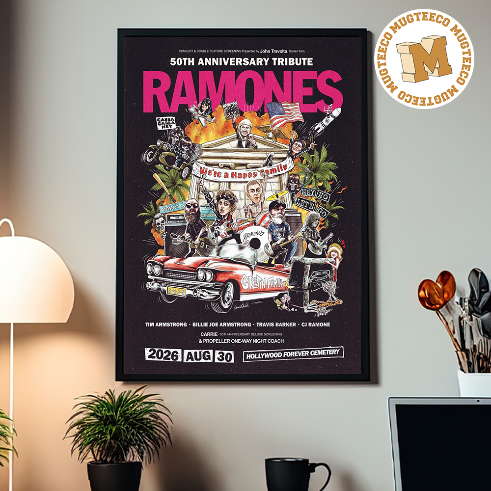 Ramones 50th Anniversary Tribute Los Angeles California 2026 Event Poster At Hollywood Forever Cemetery On August 30 2026 Home Decor Poster Canvas Ramones 50th Anniversary Tribute Los Angeles California 2026 Event Poster At Hollywood Forever Cemetery On August 30 2026 Home Decor Poster Canvas