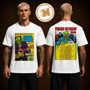Rob Zombie Freaks On Parade Tour 2026 Merch Rising From The Depths Of Hell Two Sided Unisex T Shirt